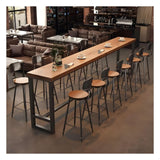 Farmhouse Modern Solid Wood Bar Table Set - Industrial Dining Room Bar Table, Rectangle Counter Height Dining Table Long Table for Kitchen Coffee Shop,No Stool(70.9" L x 15.7" W x 41.3" H) Fakednss