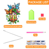 Ginfonr Diamond Painting Kits Hanging Pendant, Butterfly Sun Catcher for Front Door Sign, Special Shaped Rhinestone Lamp Diamond Art, Double Sided Home Hanging Kits for Garden Wall Window (8x8inch) Ginfonr