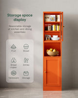 QINPTWUT 67" Slim 6-Tier Narrow Tall Kitchen Pantry Cabinet with Doors & Shelves. Open Shelving, Perfect for Small Spaces in Kitchen, Dining Room, Living Room & Bathroom. QINPTWUT