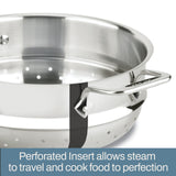 All-Clad Specialty Stainless Steel Stockpot, Multi-Pot with Strainer 3 Piece, 5 Quart Induction Oven Broiler Safe 600F Strainer, Pasta Strainer with Handle, Pots and Pans Silver All-Clad