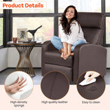 FDW Recliner Chair Massage Chair Reading Chair Reclining Sofa Home Theater Seating with Lumbar Support Massage and Padded Backrest for Living Room and Bedroom (Leather, Brown) FDW