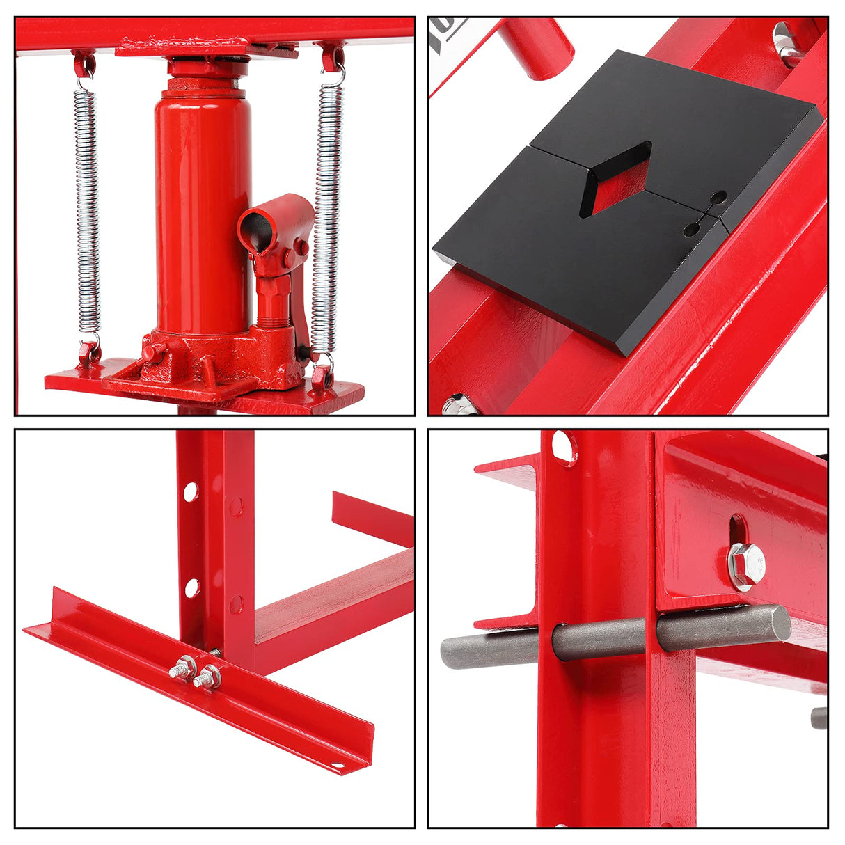 TUFFIOM 6-Ton Hydraulic Shop Press with Press Plates, H-Frame Garage Benchtop Press, Adjustable Working Table Height, 18.9”L x 15.75”W x 36.8”H TUFFIOM