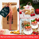 Vivifying Red and White Twine, 656 Feet 2mm Cotton Bakers Twine String for Gift Wrapping, Baking, Butchers, DIY Crafts, Tying Cake and Pastry Boxes Vivifying