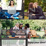 Patio Park Garden Bench Outdoor Metal Benches,400 lbs Cast Iron Steel Frame Chair w/PVC Mesh Pattern - for Park Yard Front Porch Path Yard Lawn Decor Deck Furniture,Black Payhere