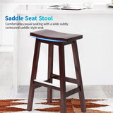 PayLessHere Bar Stools Set of 2 for Kitchen Counter Solid Wooden Saddle Stools 30-Inch Height Home Furniture Barstool, Brown PayLessHere
