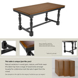 Bush Furniture Rectangular Dining Table, 67 inch Squire Trestle, Farmhouse Decor, Sterling Collection, Dark Brown Bush Furniture