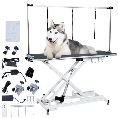 48" Electric Dog Grooming Table with Remote, Capacity Up to 330Lb, Height Adjustable 9" to 40", Grooming Table with Tool Organizer, Large Pet Grooming Station for Pets Bathing Drying