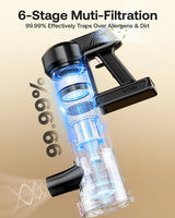 Cordless Vacuum Cleaner, 40Kpa 45Mins Vacuum Cleaners for Home, 8-in-1 Lightweight Stick Vacuum with Powerful Suction, Anti-tangle Wireless Vacuum for Carpet, Tile, Pet Hair, Hardwood Floors, Black Trucozie