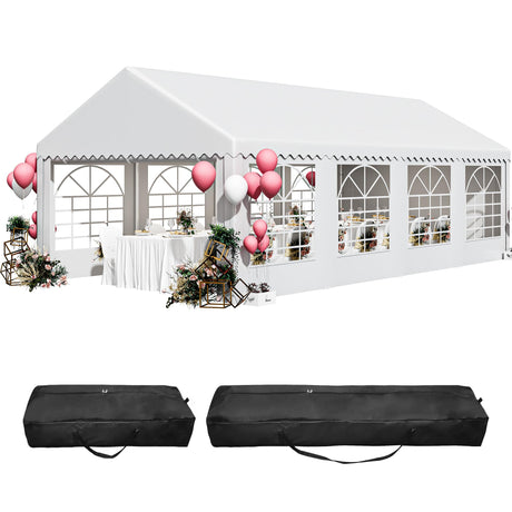 YITAHOME 13x26FT Party Tent Heavy Duty PVC Wedding Event Shelters White Upgraded Galvanized Ripple Canopy with Large Roof Removable Sidewalls & 2 Storage Bags 600D Oxford Commercial YITAHOME