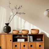 Round Rattan Bread Baskets for Serving Hand Woven Wicker Fruit Basket for Table Set of 3 Fruit Bowl for Kitchen Counter Gdpaddy