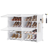 SONGMICS Shoe Rack Organizer, 4-Tier Shoe Storage Cabinet for Closet and Entryway, Holds 16 Pairs of Shoes, Adjustable, White ULPC032W01 SONGMICS