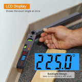 Neoteck Aluminum Digital Angle Finder Protractor 225° 16 inch Backlit LCD Digital with Horizontal and Vertical Bubble - Black Neoteck