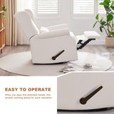 Eiayeebil Nursery Swivel Glider Recliner,Rocking Chair Nursery with Footrest,Rocking Recliner Chair for Nursery,Glider Rocker Recliner for Living Room & Bedroom,Beige Eiayeebil