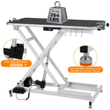 Upgraded 47” Electric Dog Grooming Table, 9"- 40" Height Adjustable Heavy Duty Electric Grooming Table with Anti Slip Tabletop, 3 Grooming Noose, for Dogs&Cats, White Towallmark