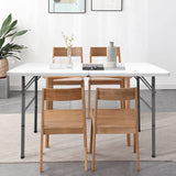 Camp Solutions 4 FT Folding Table, Plastic Portable Tables for Dining Parties Card Picnic Camping, Granite White Camp Solutions