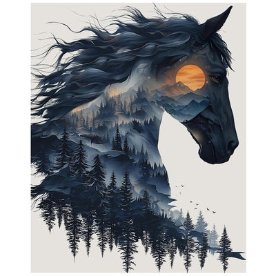 xcemhil Horse Paint by Numbers Kit for Adults, Horse Painting by Numbers, Adult Paint by Number Kits Suitable for Gifts and Interior Decor 16x20 Inch