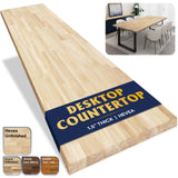 Howizz 4ftx30 x1.5 Desktop Hevea Butcher Block Countertop, Unfinished Solid Wood Butcher Block Table Top for DIY Coffee Table/Workbench Howizz