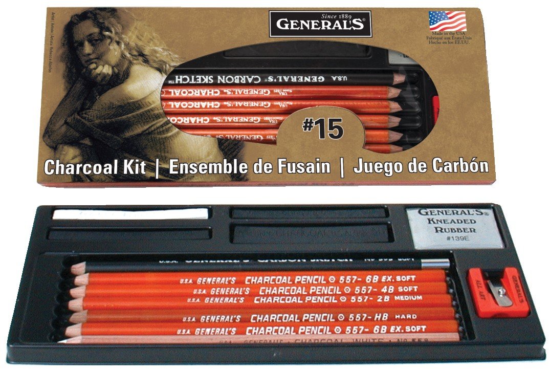 General Pencil Gen15 Charcoal Kit, Multicolor (GEN15) GENERAL'S