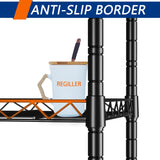 REGILLER 5-Wire Shelving Metal Storage Rack Adjustable Shelves, Standing Storage Shelf Units for Laundry Bathroom Kitchen Pantry Closet(Black, 16.6L x 11.8W x 53.5H) REGILLER