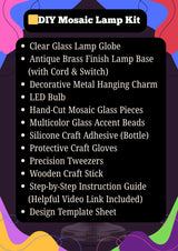 DEMMEX DIY Turkish Mosaic Lamp Making Kit – No Grout Needed – Fun, Easy, No Experience Required – Complete Mosaic Art & Craft Project Kit for Adults & Teens – Make Your Own Table Lamp (Turquoise) DEMMEX