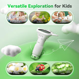 Hideal HP40 IPS Microscope for Kids: [Easy and Fun] 2" Portable Handheld Kids Microscope Miniscope, Pocket Mini Scope Educational Science Kit, Christmas Birthday Gifts for Kids, PC View, White Hideal