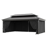 12'x 20 Gazebo Curtains Outdoor Waterproof with Hanging Rings, 4-Panel Double Zipper Sidewalls Universal Replacement Privacy Curtain, Outdoor Gazebo Curtains for Patio, Backyard(Curtains Only) Snubbull