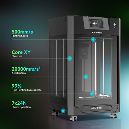 FLASHFORGE Guider 3 Ultra 3D Printer,Dual Extruder 3D Printer with Full Auto Leveling,500mm/s Max Speed,350°C Direct Extruder with Quick Detachable Nozzle,Core XY,Large Print Size 330 * 330 * - WoodArtSupply