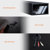 WAMPAT 70 inch Floating TV Stand with RGB Lights, Floating Entertainment Center for TVs up to 75 inch, Floating TV Shelf Wall Mounted with Storage Space for Living Room, Black WAMPAT