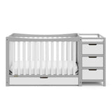 Graco Remi 4-In-1 Convertible Crib & Changer With Drawer (Pebble Gray & White) – GREENGUARD Gold Certified, Crib And Changing-Table Combo, Includes Changing Pad, Converts To Toddler Bed, Full-Size Bed Graco