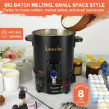 Leerie M4 8Lbs Wax Melter for Candle Making – Heating Core Brass Spout & Temp Control, No Clog, Easy to Clean – Electric Wax Melting Pot for DIY Candle Makers & Beginners Leerie