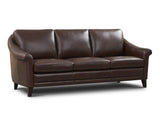 Sienna 100% Genuine Leather Midcentury Modern Sofa, Brown Hello Sofa Home