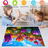 HUADADA Jigsaw Puzzles for Adults 1000 Piece Jigsaw Puzzles for Adults Challenging Game Puzzles with Letters on Back（Flower） HUADADA