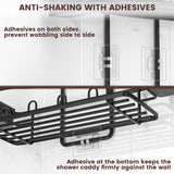 REINHARDT Shower Caddy Hanging, Rustproof Shower Caddy Anti-Swing Shower Organizer Over Showerhead No Drilling Shower Racks with Soap Holder Multi Hooks Bathroom Storage for Shampoo Sponge, Black REINHARDT