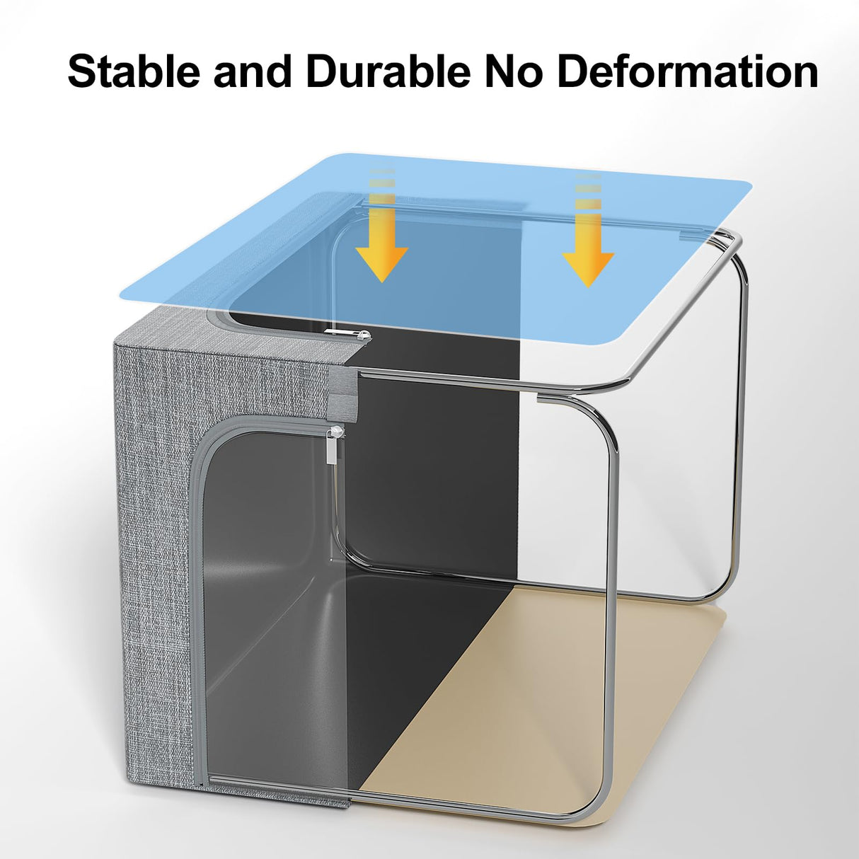 GoMaihe Clothes Storage Bin with Metal Frame: 6-Pack Stackable Closet Storage Bin with Lid & Clear Window, Sweater Boxes Storage for Closet Bedding Clothing Storage Organizer 40L GoMaihe