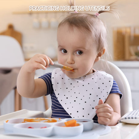 6 Pack Baby Spoons, Shorter Length for Self Feeding, First Stage Spoons, Food Grade Silicone, 6+ Months, Baby Training Spoons Infant Spoons, Dishwasher Safe & Boil-proof NETANY
