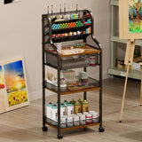 Jakyitvi Large 7-Tier Rolling Utility Cart with Drawer, 40.15in Tall Metal Craft & Art Storage Organizer with Lockable Wheels, Storage for Art Studio, Drawing Room, Paints & Supplies Jakyitvi