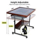 Ostutry Rotating Puzzle Table with Drawers - 1500 Pieces Wooden Jigsaw Table, Adjustable Puzzle Board for Adults Ostutry