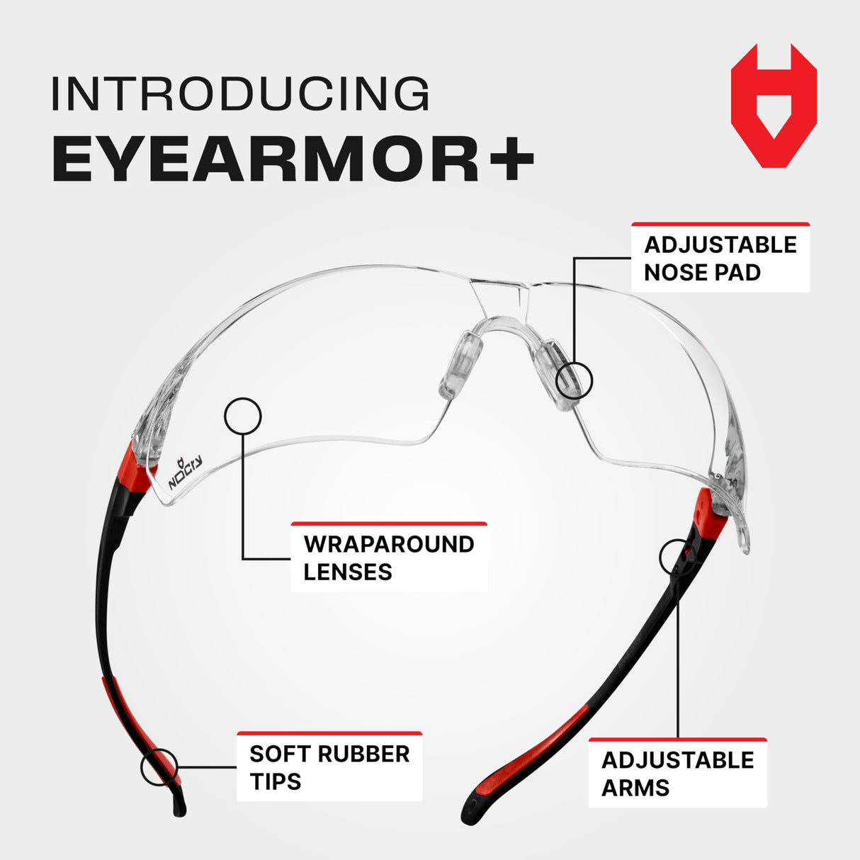 NoCry Clear Safety Glasses for Men and Women with Anti-Fog and Scratch Resistant Wrap Around Lenses, Adjustable Temples and Nose Pads — ANSI Z87 Certified Protective Eyewear with 100% UV Shielding NoCry