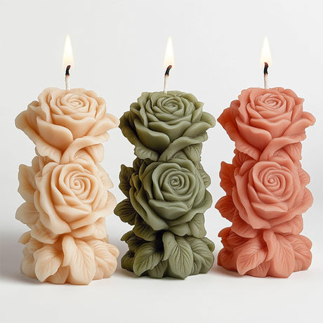 Succulent Flower Silicone Wave Spiral Candle Mold - Silicone Resin Casting Molds for Candle & Resin & Soap Craft Supplies EVERELAM