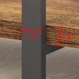 Industrial Modern 6-Tier Tall Bookcase in Rustic Brown - Open Wood and Metal Display Rack HSH