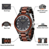 BYMAX Personalized Name Wooden Watch, Custom Engraved Wood Watch Gradulation Birthday Anniversary Wedding Gifts for Men Groomsmen Husband Son BYMAX