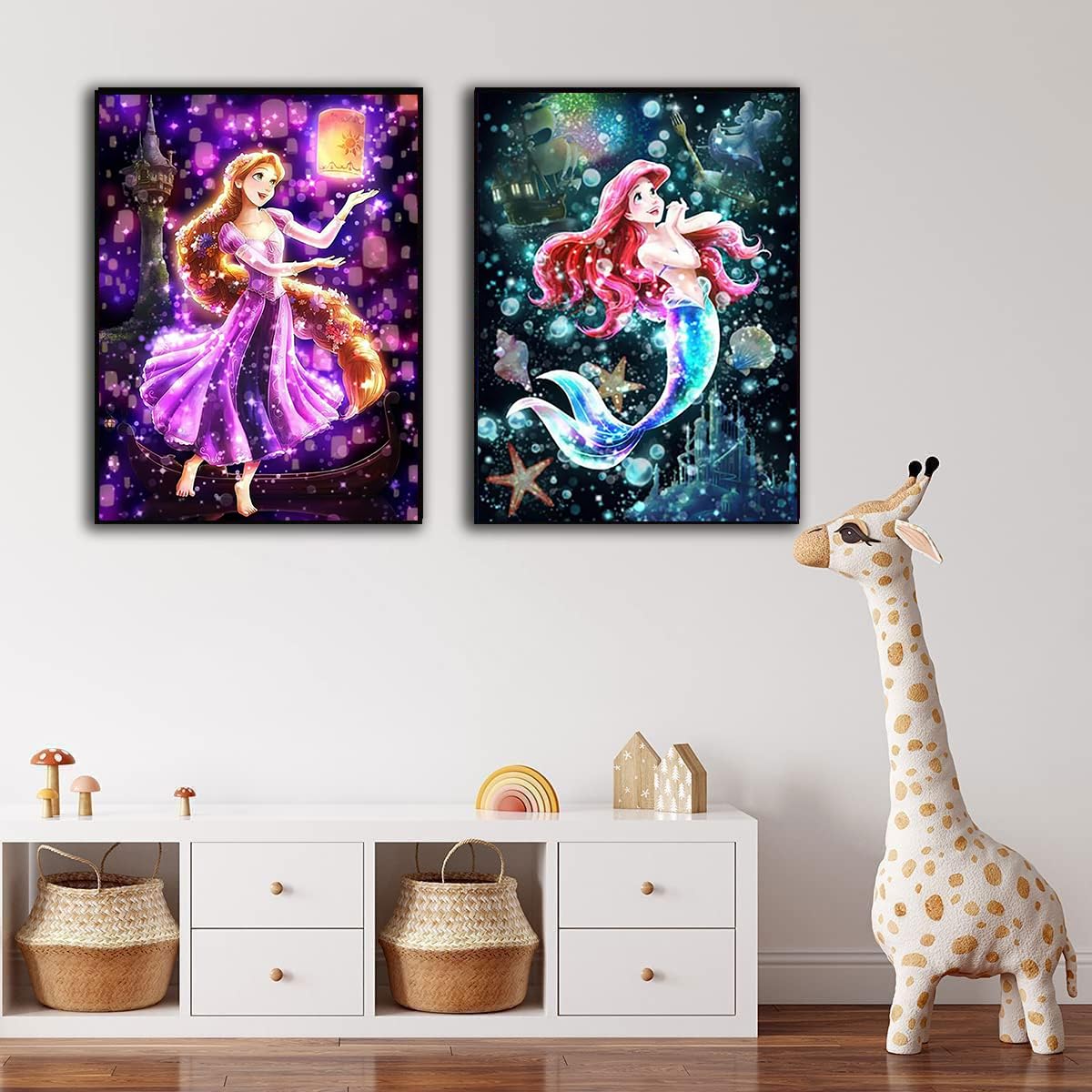 RYMILIE 4 Pack Diamond Painting Kits for Adults, 5D Princess Diamond Art for Beginners, Full Drill Gem Dots for Home Wall Decor 12x16inch RYMILIE