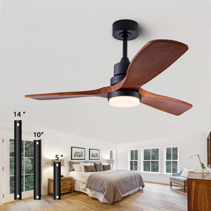 36" Ceiling Fan [with Lighting Remote Control], Indoor Outdoor Modern Wooden Ceiling Fan [with 3 Solid Wood Blades] for Kids' Rooms, bedrooms, Offices and More.…