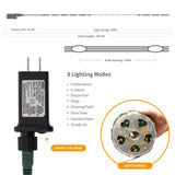 LJLNION 1000 LED Fairy String Lights, 328FT Long Outdoor Christmas Lights, Waterproof IP65 Green PVC Copper Wire Lights, 8 Lighting Modes Plug in for Xmas Tree Holiday Party Wedding Decor, Warm White LJLNION