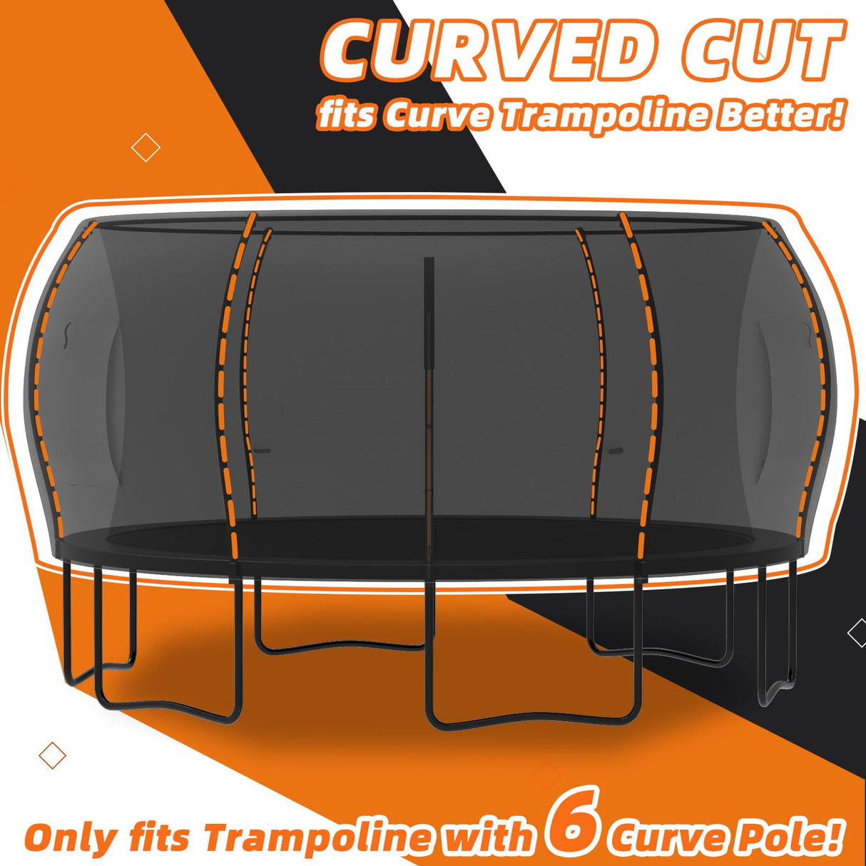 jumpfly 14FT Trampoline Tent for Kids(Tent Only), Fit for 6 Curved Poles Round Trampoline, Trampolien Shade Cover with LED Light, Outdoor Trampolien Accessories, Anti-Tear, Black jumpfly