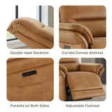 KISLOT Power Recliner Chair with Adjustable Headrest and Footrest, Leather Reclining Chair with USB/Type-C Charging, Modern Electric Recliner for Adults Living Room Bedroom KISLOT
