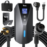 Tera Electric Vehicle Charger Portable: Level 2 & 1 J1772 16A 8A 110V 240V ETL NEMA 14-50 Plug Indoor & Outdoor EV Charging Station with NEMA 5-15 Adapter Cord 23FT Cable P02 Tera