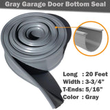 The 2021 Gray Garage Door Bottom Seal | 20 Foot, 3.5-3.75 Inch Width Garage Rubber Replacement Kit | T-Ends (1/4-5/16 Inch) Garage Door Weather Seal Threshold Strip | Easily Cut & Adapt to Doors HOOIMA
