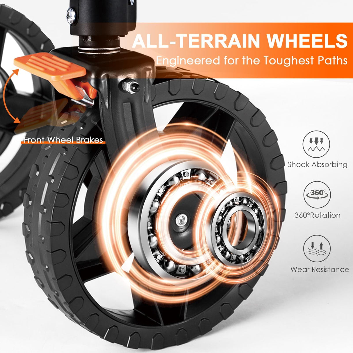 Uyittour Wagon Cart Heavy Duty Foldable, Collapsible Folding Wagon with Compact Folding Design, Utility Grocery Wagon with Side Pocket and Brakes for Shopping, Sports, Camping and Garden Uyittour