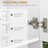 HOMCOM 66" Buffet with Hutch, Freestanding Kitchen Pantry with 2 Large Cabinets, 1 Pull Up Cabinet, 3 Drawers & Wide Countertop, White HOMCOM